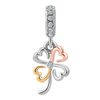 LSxAB Dangle Good Luck Four Leaf Clover Charm Compatible with Pandora Charms Bracelets
