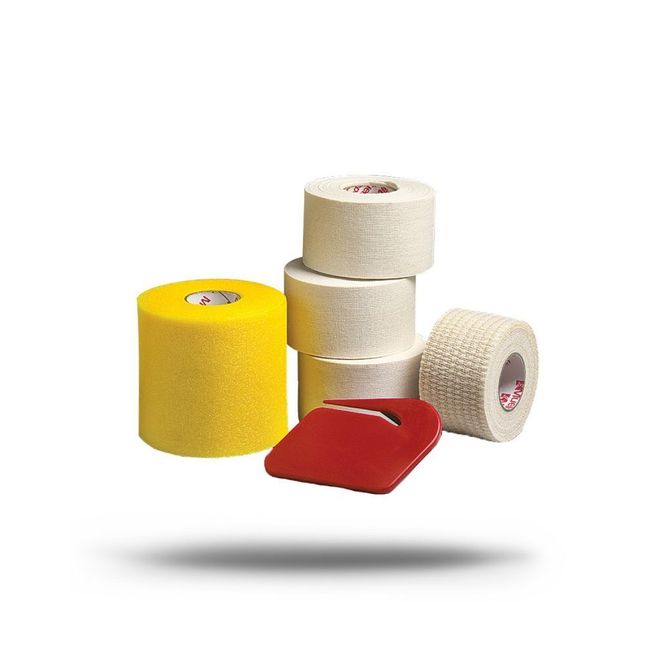 Mueller Taping Kit -3 Rolls MTape, 1 Each - Mwrap, Tear Tape and Tape Cutter