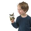 Folkmanis Mini Bobcat Finger Puppet, Brown, White, 1 EA