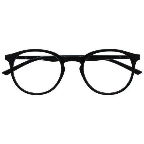 Opulize Met - Blue Light Blocking Glasses Slim Round Frame Scratch Resistant Spring Hinges Improve Sleep Computer Gaming Anti-Reflective Black Mens Womens B60-1 +0.00