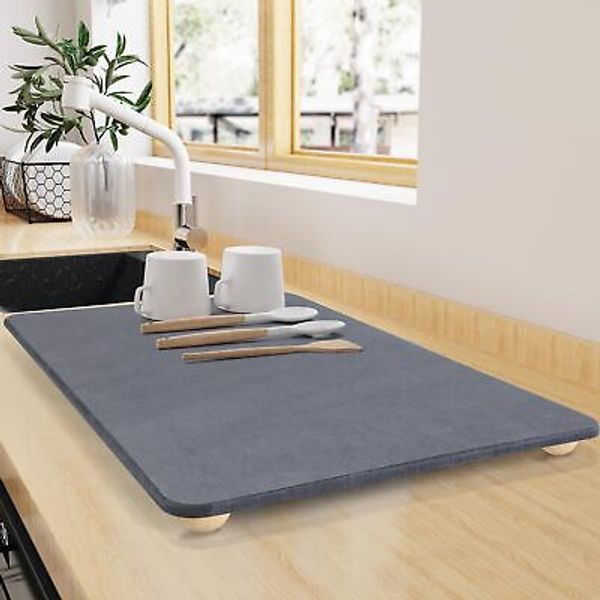 Large Stone Dish Drying Mat for Kitchen Counter, 24"×16" Quick Dry Super Abso...