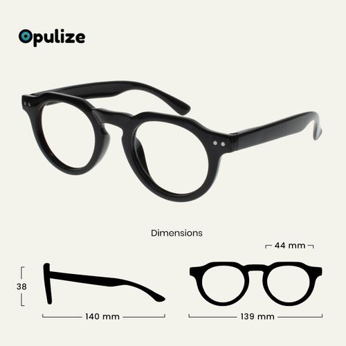 Opulize RIO Blue Light Blocking Glasses - Flat Top Frame - Black - Mens Womens - Spring Hinges - B53-1