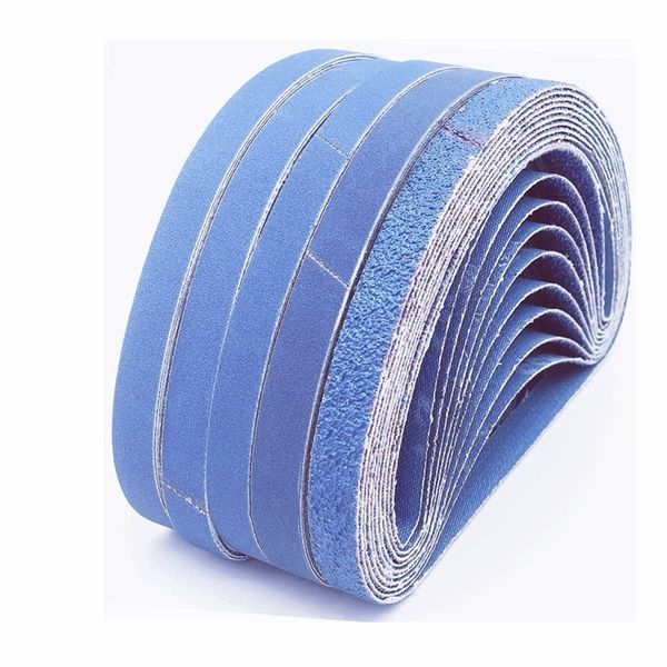 FEIHU 13 x 457 mm Zirconium Corundum Sanding Belts,Each 10 x Grain60/80/100/120/240/320 for Black and Decker Sanding Belts | Power File Belts | Belt Sander|Abrasive Belts（60Pcs）