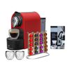 ChefWave Espresso Machine for Nespresso with Capsule Holder and Cups Red Bundle