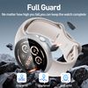 Diruite 2-Packs Screen Protector for Google Pixel Watch 3 45mm Tempered Glass Case All Around Hard PC Protective,Black&Silver