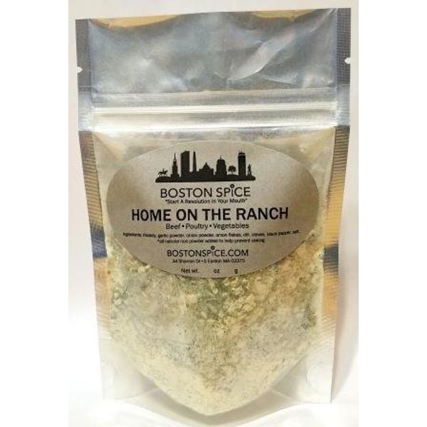 Boston Spice Home On the Ranch Handmade Herb Seasoning Blend Dairy Free Paleo Diet Herbal Salad Dressings Vegetables Dip Chicken Poultry Breasts Wings Popcorn Corn On The Cob 1/4 Cup Spice 1.1oz/32g