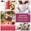 JIALEEY Floral Scented Bath Soap Set Rose Flower Petals, Plant Essential Oil Guest Soap Shaped Best Gifts Ideas for Her Women Teens Girls Mom Birthdays, 18 PCS Pink