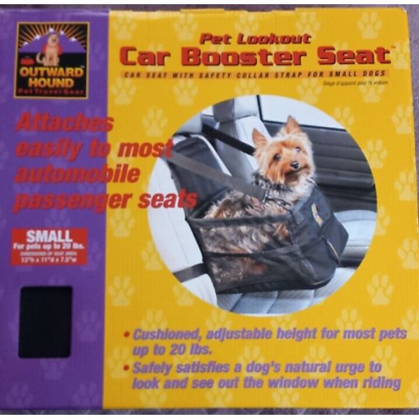 Outward Hound Pet Car Booster Seat for Small Pets Up to 20 lbs Black