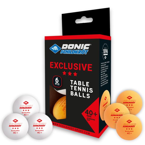 Donic-Schildkröt Avantgarde 3-Star Table Tennis Ball, Poly 40+ Quality, 6 Pieces in a Blister, 3x White/3x Orange