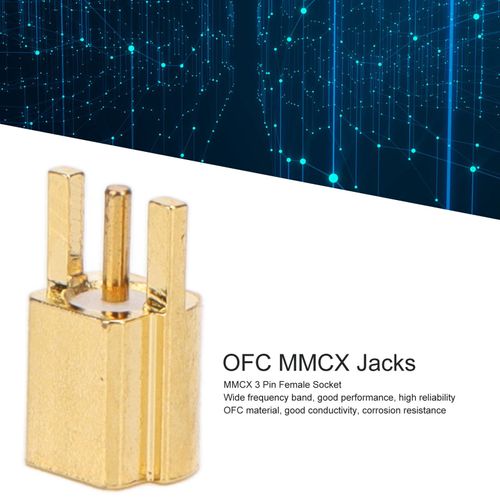 Kadimendium 10PCS MMCX Socket 3 Pin Connection Female Jacks Coaxial RF Connector Set RF Coaxial Antennas Connector OFC Material 50ohms