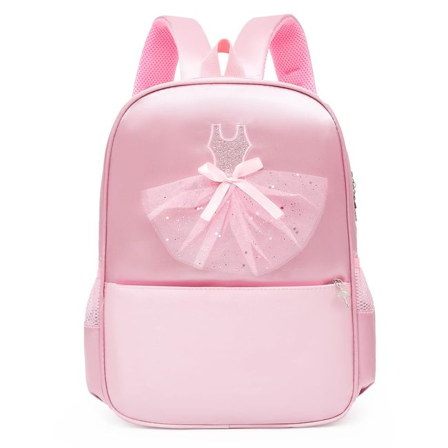 Dorlubel Cute Ballet Dance Backpack Tutu Dress Dance Bag with Key Chain Girls (Pink8 of Dress)