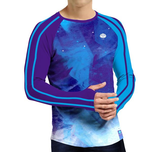 voofly Mens Running Shirts Long Sleeve Cosmic Blue XXL