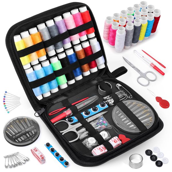 Coquimbo Sewing Kits Gifts for Mum Mini Sewing Kit Travel with Needle and Thread Kit 85Pcs Sewing Accessories for Home, Traveler, Adults, Beginner, Emergency, Kids, Students Back to School Supplies