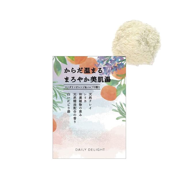 Global Product Planning, Daily Delight, Body Warming, Mellow, Beautiful Skin Bath, Mandarin Orange & Herbs, 1.8 oz (50 g) (Bath Salt, Silica & Essential Oil Blended)