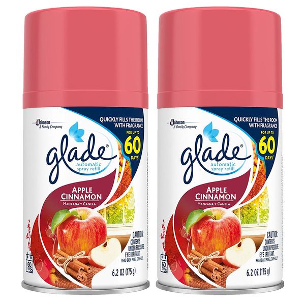 Glade Automatic Spray Apple Cinnamon Air Freshener Refill 6.2Oz(2-Pack only)
