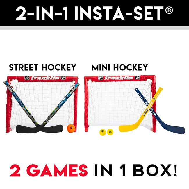 Franklin Sports Street Hockey Sticks + Ball Set - Two Player Set