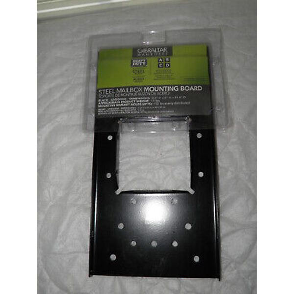 Gibraltar Mailboxes UMBS0B06 Galvanized Steel Black Mailbox Mounting Board