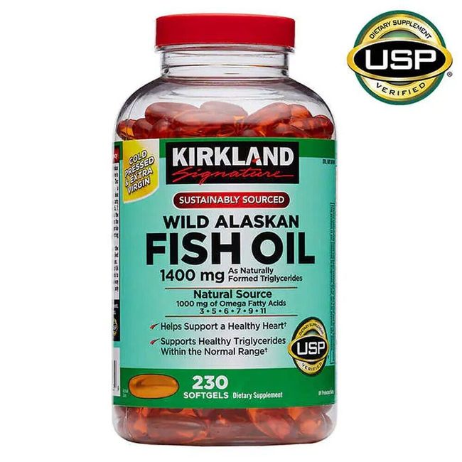 Kirkland Signature Wild Alaskan Fish Oil 1400 mg, 230 Softgels Exp: 08/25