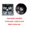 Deltech Manufacturing 4" Round Light Pole Top Cap- Black Plastic