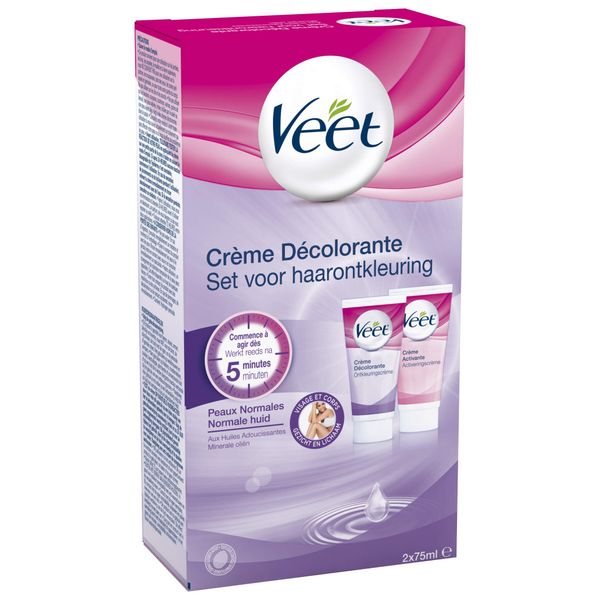 Veet Hair Lightening Cream for Face and Body - 2 Bottles of 75 ml