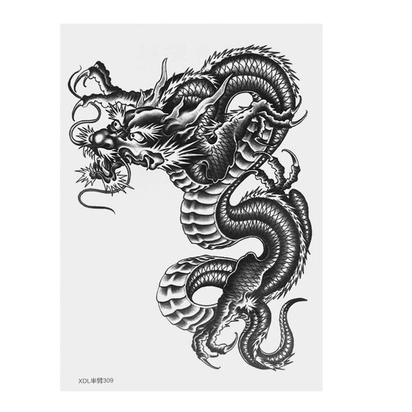 Temporary Arm Large Black Dragon Temporary Sticker for Men Women