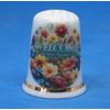 Porcelain China Thimble - Welcome Home - Dome Display Box