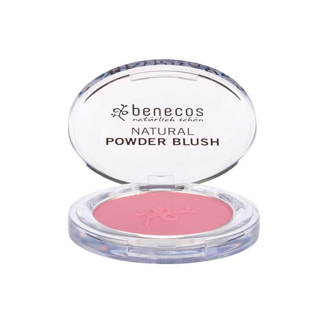 Benecos Powder Blush - Pink Blush for Natural Glow - All Skin Types, Organic Makeup (Mallow Rose)