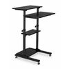 Mount-It! Mobile Stand Up Desk | Height Adjustable Computer Rolling Cart | Black