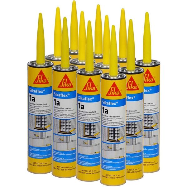 AWF PRO Sikaflex 1a Kit - One Component, Flexible, Non Sag, Polyurethane Concrete and Masonry Sealant for Vertical and Horizontal Surfaces, Sikaflex 1a 10 oz Limestone (12)