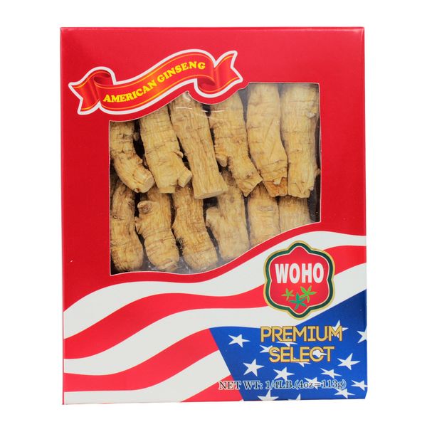 WOHO American Ginseng Root Half Short Large (#131.4) 4 oz Box