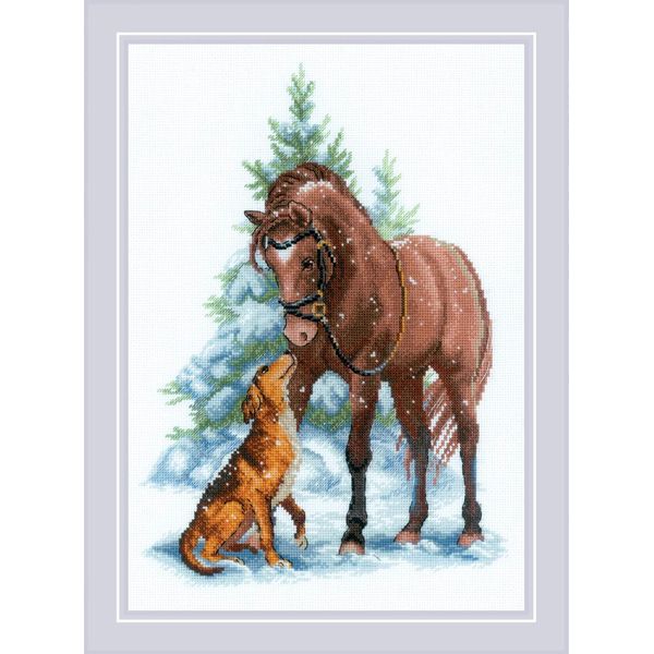 RIOLIS Counted Cross Stitch Kit 8.25"X11.75"-Hey Buddy! (18 Count)
