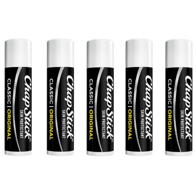 ChapStick Classic Original Skin Protectant Lip Balm, 0.15 oz - Pack of 5