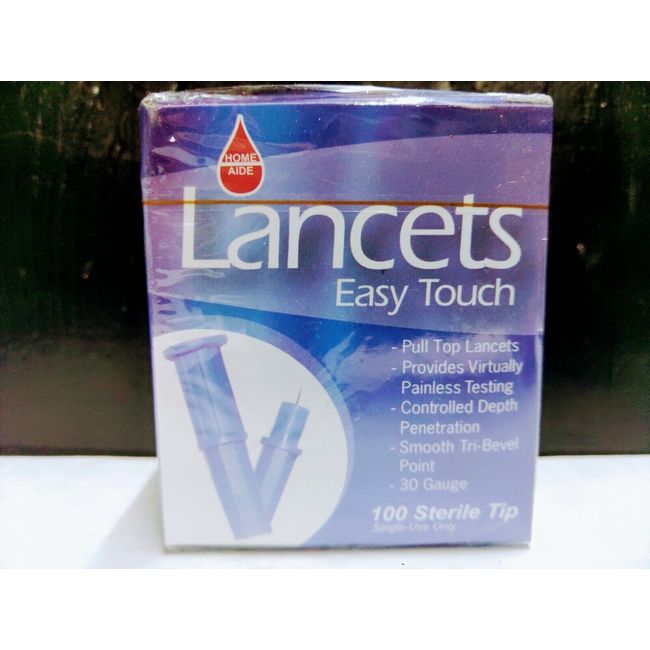 Home Aide Lancets Easy Touch 30 Gauge Thin Sterile Tip 100 Count Boxes NSP