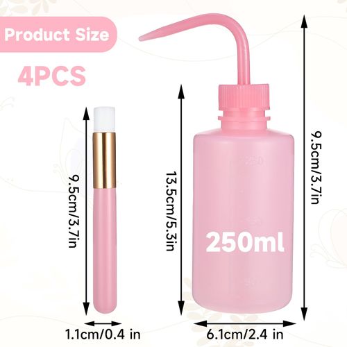 Prasacco 4 Pcs Lash Cleaning Kit Lash Shampoo Brush Eyelash Cleaning Brush Tatoo Wash Bottle Facial Cleaning Brush Plastic Lash Wash Bottle for Eyelash Extension Supplies