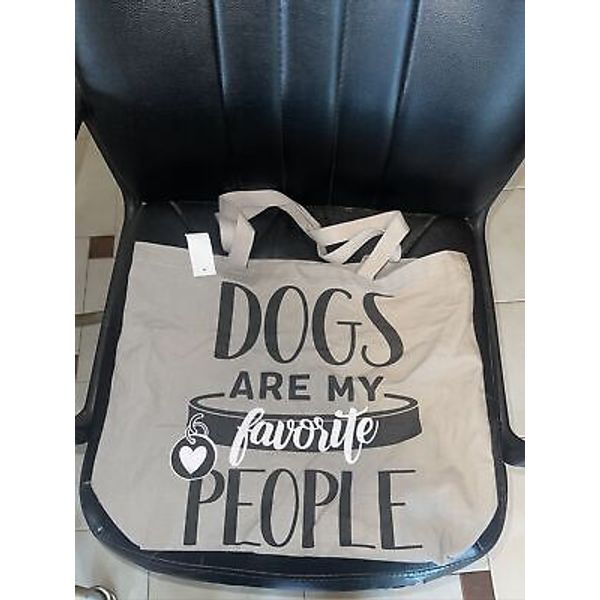 Dogs Are My Favorite People Grey Tote Reusable Shopping  Bag