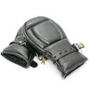 Bondage Masters Bondage Mitts, Padded, Lockable with Attachable Rings, Black