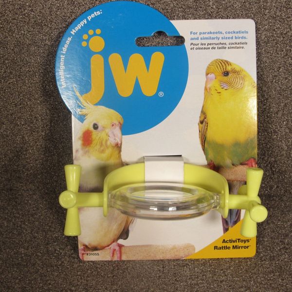 JW Pet 31055 JW Insight Rattle Mirror Bird Toy Yellow