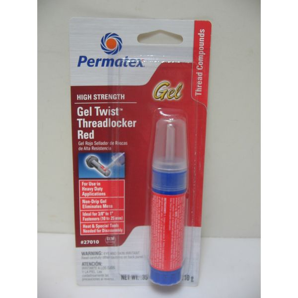 Permatex High Strength Gel Twist Threadlocker Red #27010 10g NEW