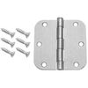 Dynasty Hardware 3-1/2" Door Hinges 5/8" Radius Corner, Satin Nickel (2 Pack)