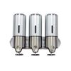 Shower Soap Dispensers - Pump Action, Lockable, Wall Mounted, Silver (Triple)