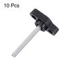 sourcing map 10pcs Tee Wing Knobs Thumb Screws M4 x 35mm Standard Male Thread Plastic T/Z Knobs Adjustable Handles Hand Clamping Thumbscrew, Black