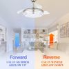 Retractable Ceiling Fan with Lights and Remote with APP Control, 3 Color Change,