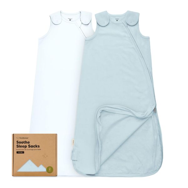 2-Pack Organic Sleep Sacks, 100% Cotton -Baby Sleeping Sack, Wearable Blanket Baby, Sleep Sack for Babies, Toddler Swaddle Sack,Newborn Baby Sleeping Bag,Sleepsack for Infant Girl,Boy (Glacier, M)