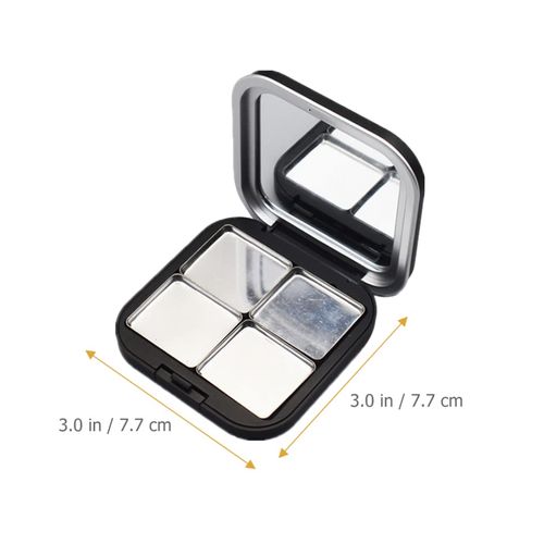 LALAFINA Black Eyeshadow Black Serving Tray 2pcs Empty Magnetic Eyeshadow, Small Makeup Lipstick Compact Containers Cosmetic Sample Storage Cases Makeup Blush Makeup Pallet