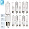 10 Pack Q250CL/MC 250Watt T4.5 E11 Mini Candelabra Base Dimmable 120V Clear Bulb