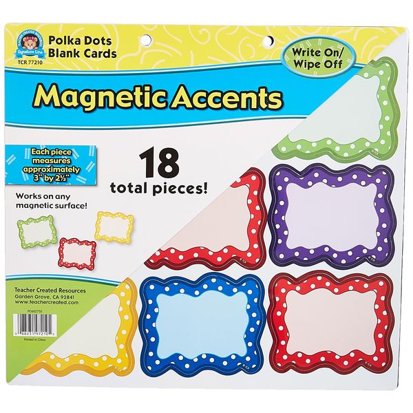 Teacher Created Resources Polka Dots Blank Magnet Cards
