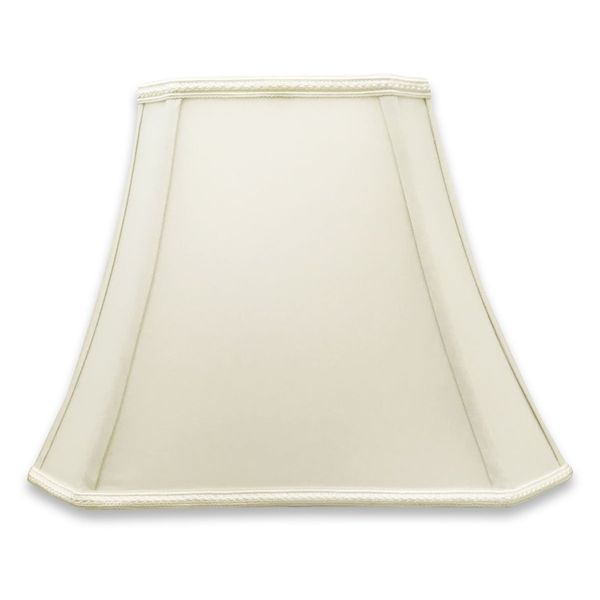 Royal Designs DSO-68-16WH Rectangle Bell Cut Corner Designer Lamp Shade - White - (6.25 x 8) x (11 x 16) x 12White