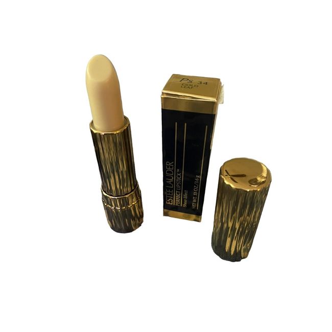 Edtee Lauder Gold Case True Lipstick Ps 34 Gold Leaf MEGA RARE Retired