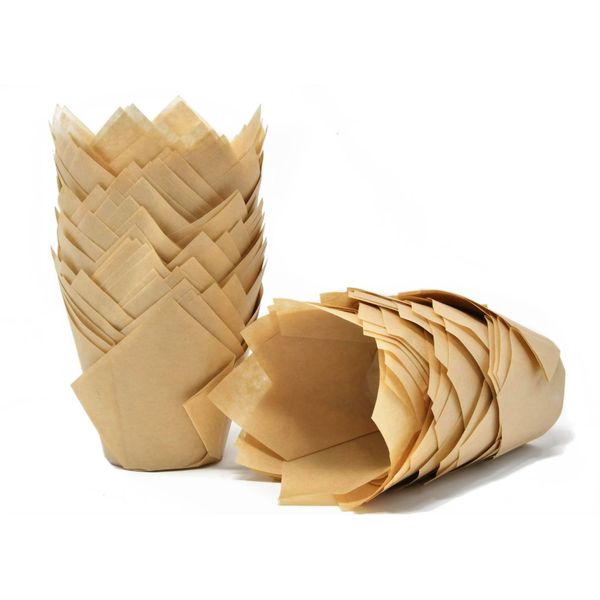 200 Standard Size Caramel Tulip Muffin Wraps Cases