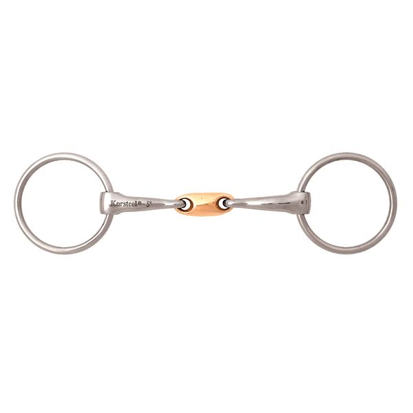 Korsteel JP Stainless Steel Copper Oval Link Loose Ring Snaffle Bit, 4.75"